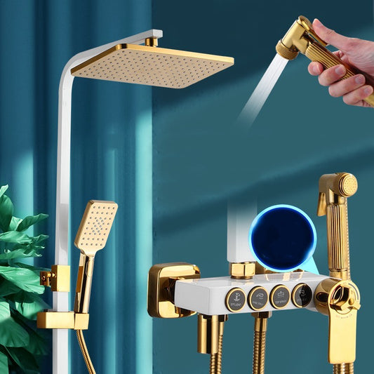 Gold Chromed Shower System with Bidet Spray